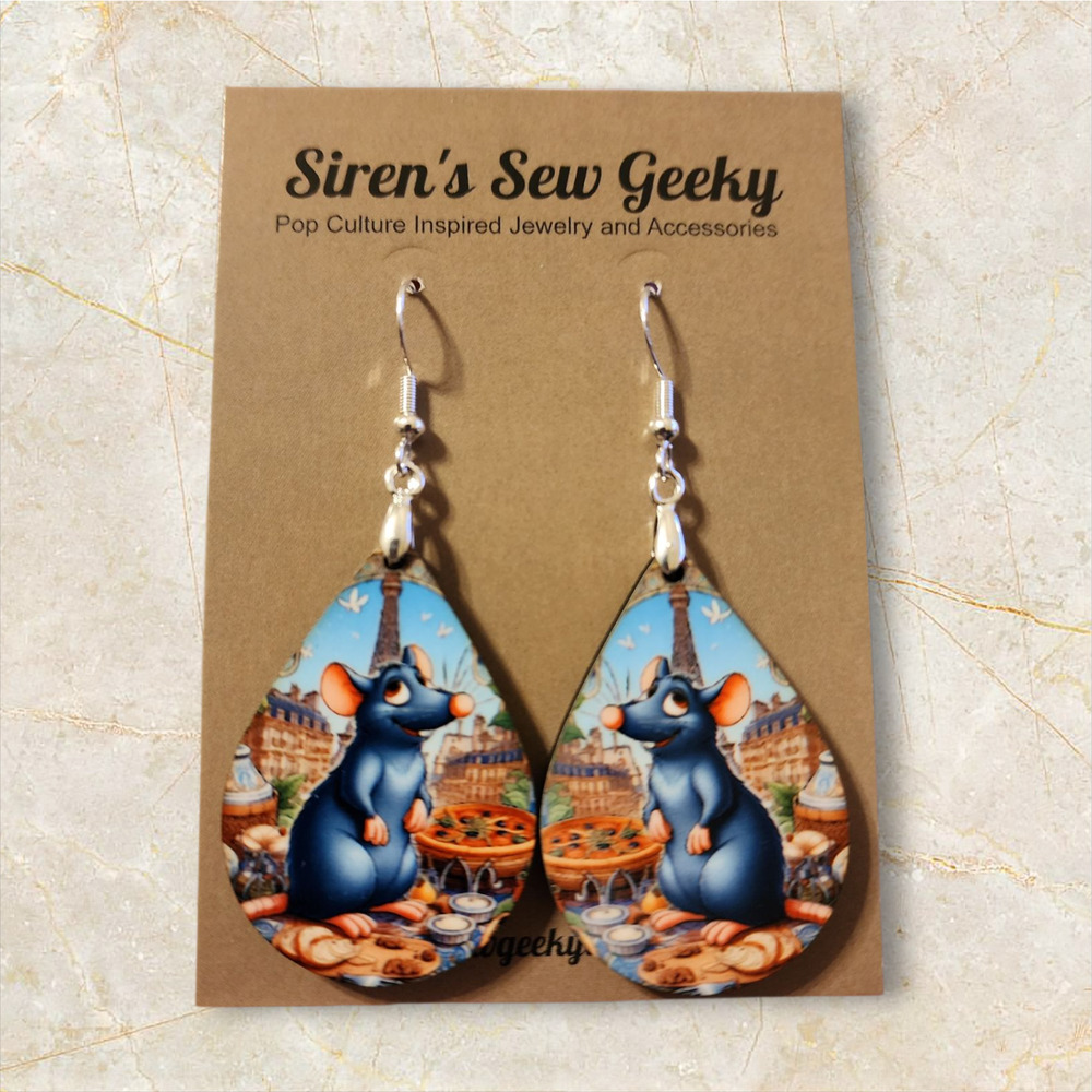 Remy Ratatouille Art Nouveau Floral Earrings France Paris